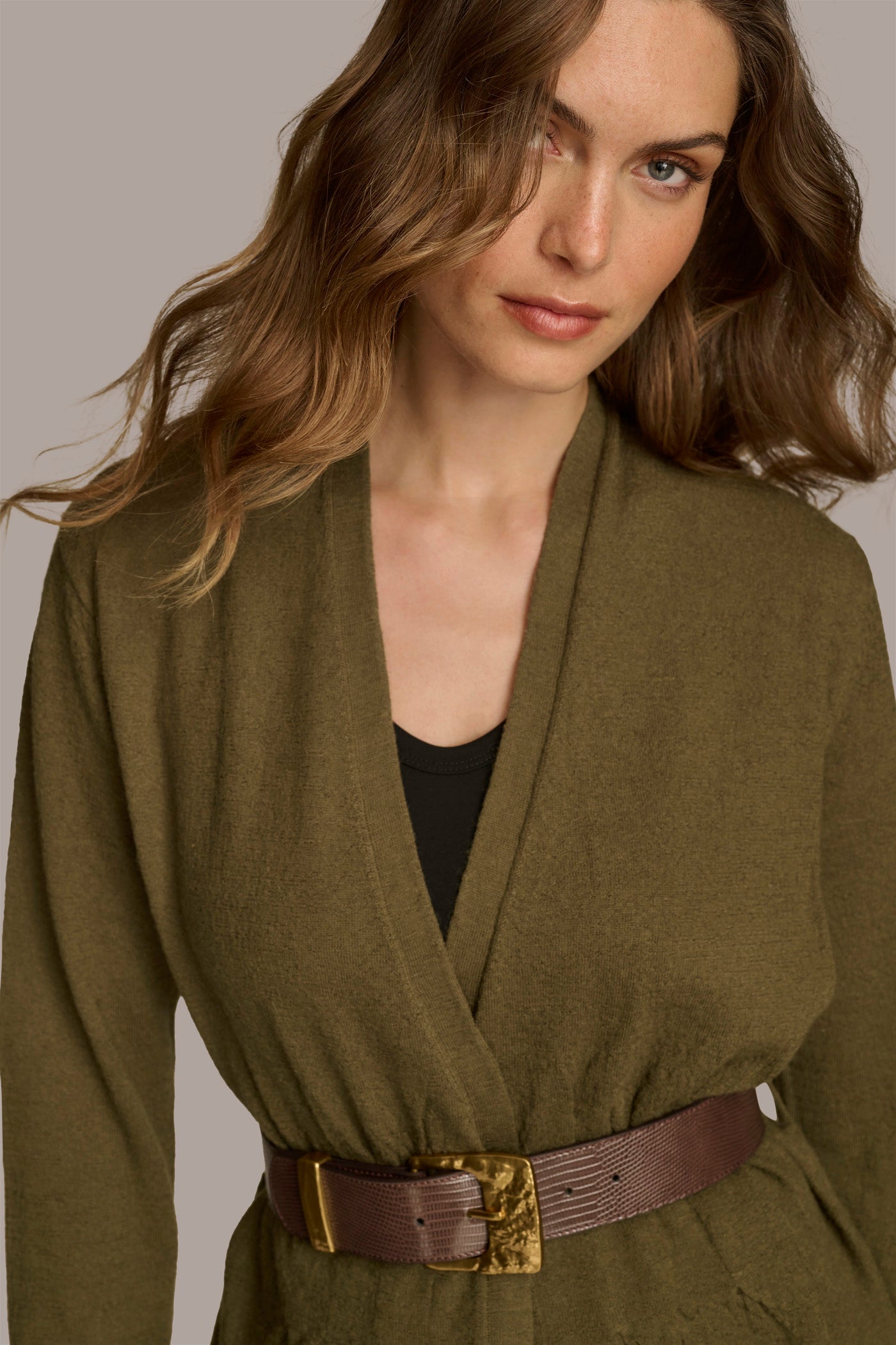 (image for) SIMPLE BELTED SWEATER